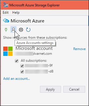 microsoft azure storage explorer connection string